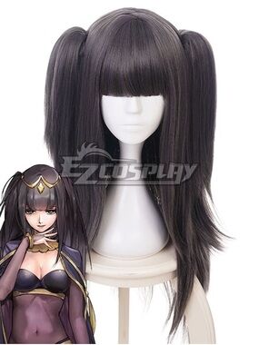 EzCosplay Nintendo Fire Emblem Awakening Tharja Gray Wig Pigtails Long Straight